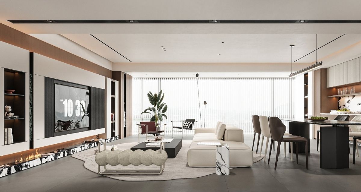 +15 Mẫu Thiết Kế Nội Thất Phòng Khách Sang Trọng, Tiện Nghi 4 thiết kế nội thất phòng khách