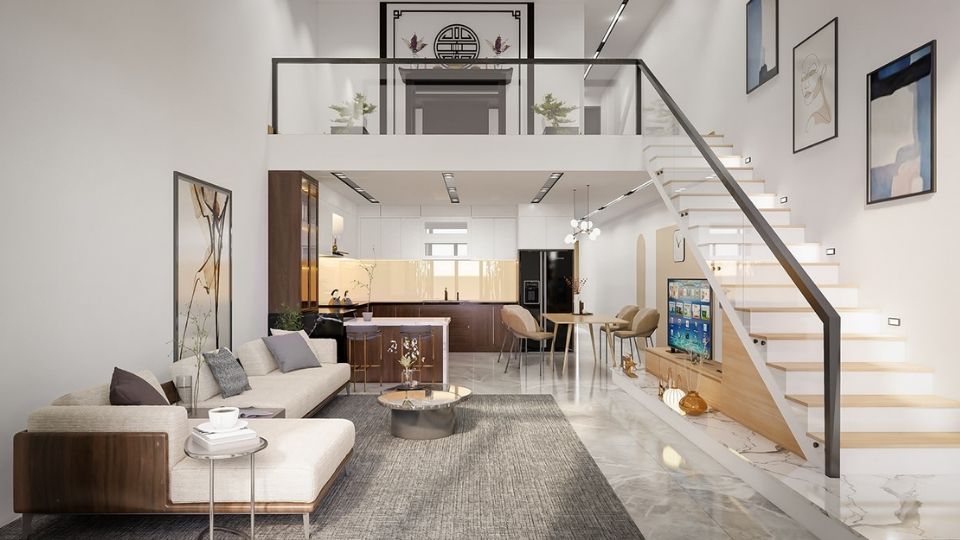 Tổng hợp mẫu thiết kế nhà gác lửng 3 phòng ngủ