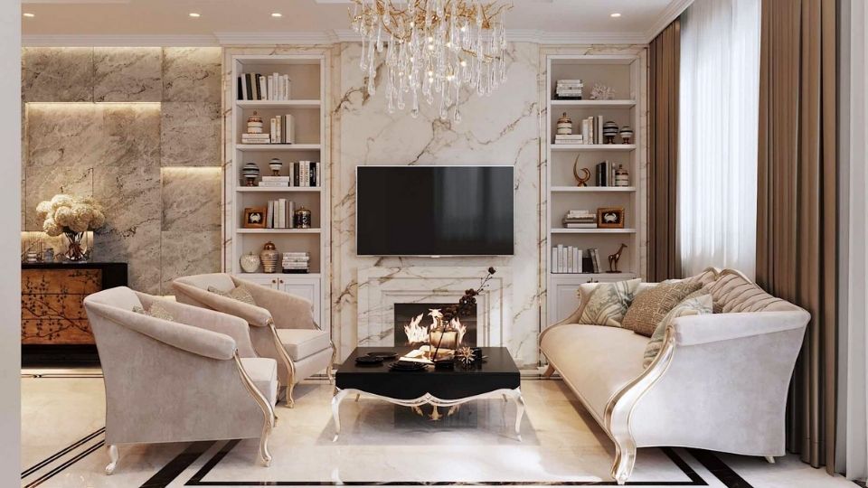 Top 5 phong cách thiết kế nội thất nhà gác lửng 3 phòng ngủ - Phong cách tân cổ điển
